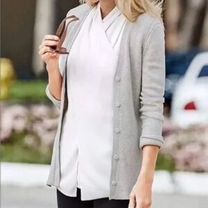 CAbi style 3161 Light Gray Women's Cardigan Sweater Size M
